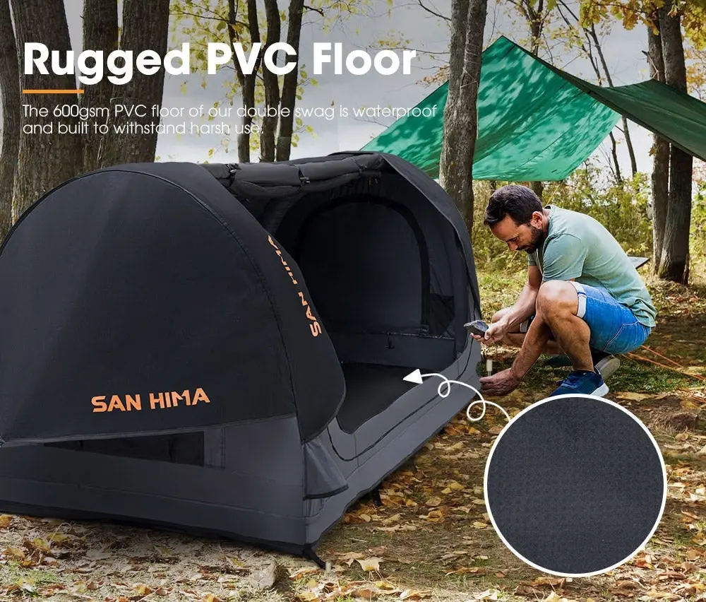 San Hima Double Air Swag Camping Swags Free Standing Dome Tent 22cm Air Mattress