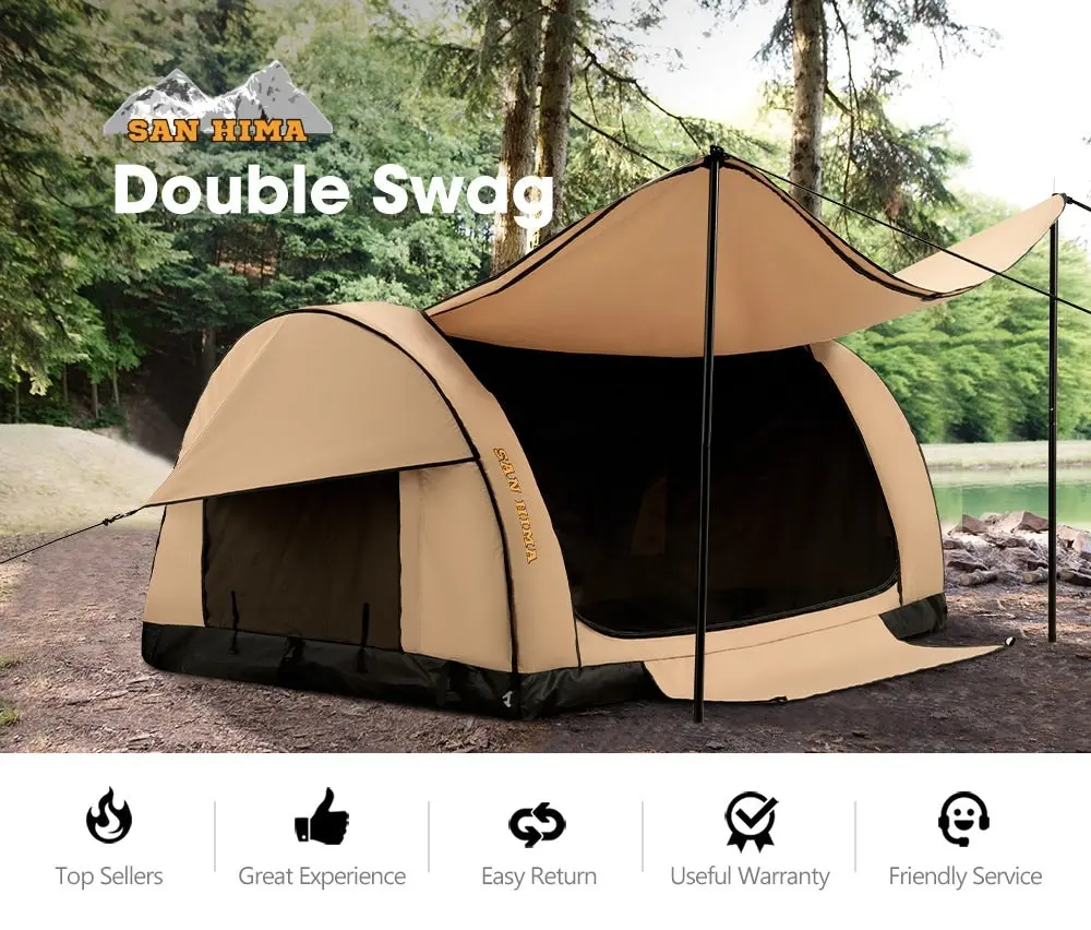 San Hima Double Air Swag Camping Swags Free Standing Dome Tent 22cm Air Mattress