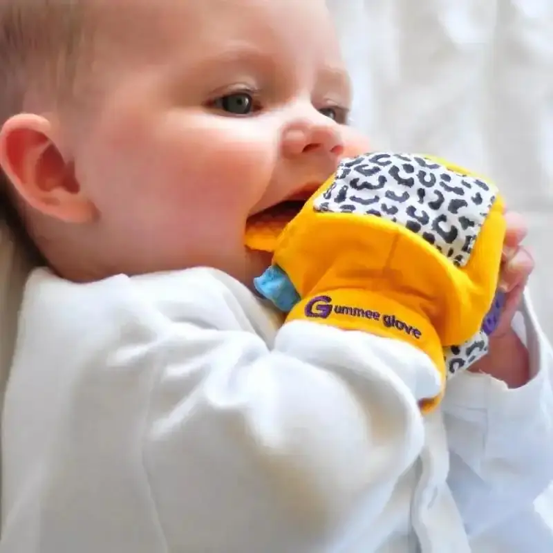 Gummee Glove teething mitten for baby - Yellow