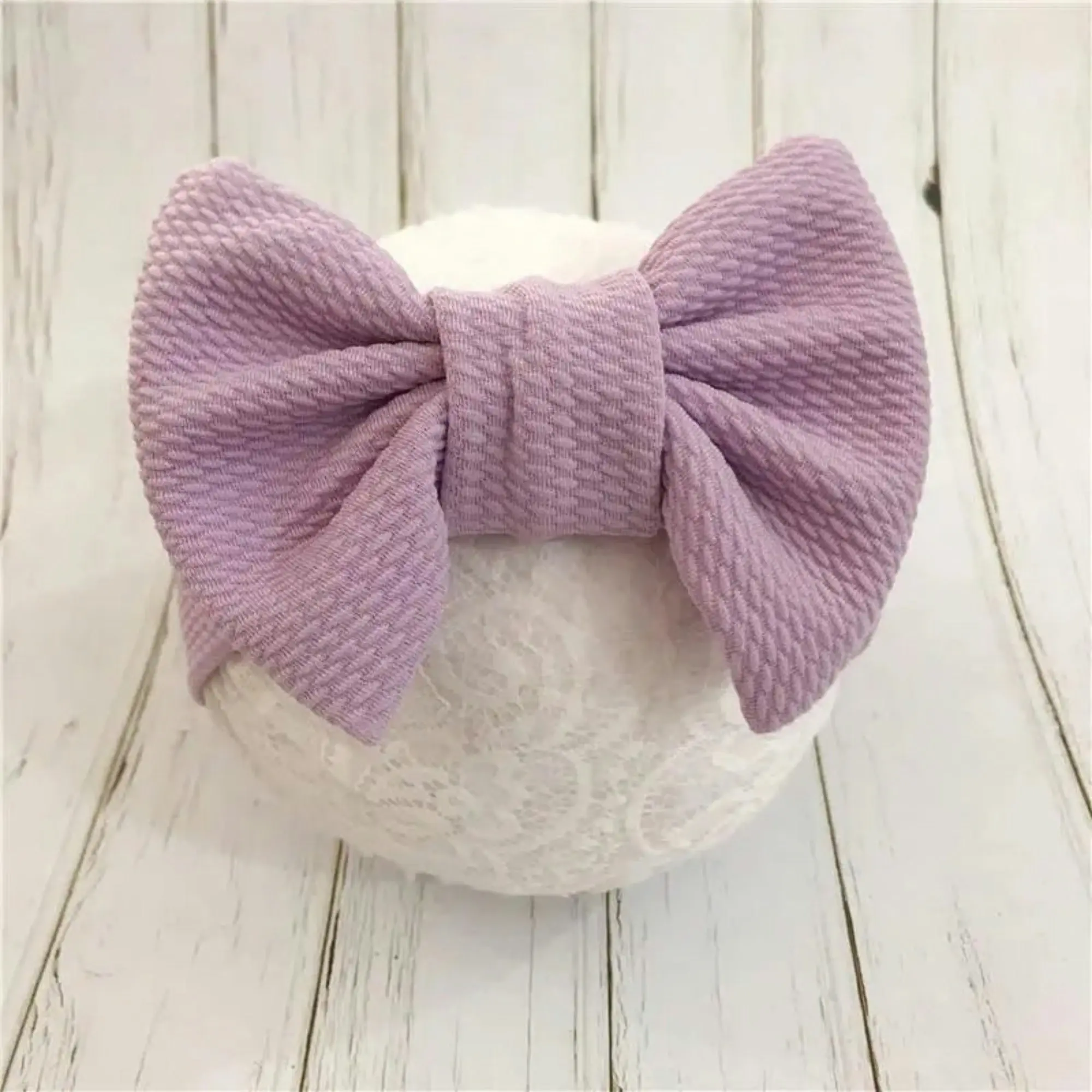 Baby Solid Bowknot Headband - Rose and purple