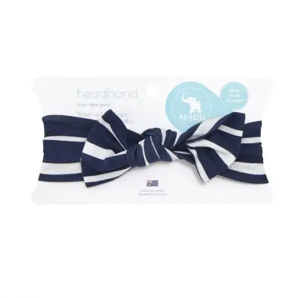 All 4 Ella stripe rayon fabric headband for newborns