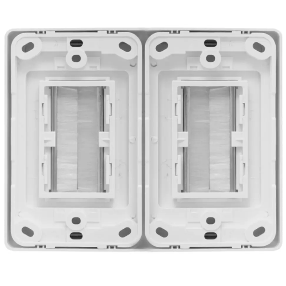 Double Gang Wall Plate Brush Wallplate Outlet Cover for Cable Lead Organiser 2PK