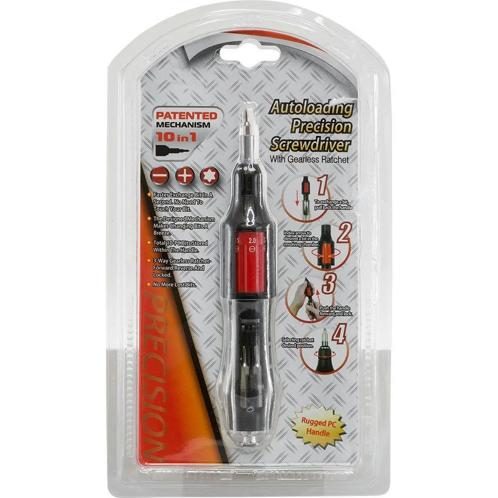 Doss Autoloading Precision Screwdriver w/ Gearless Ratchet Phillips Flat Head