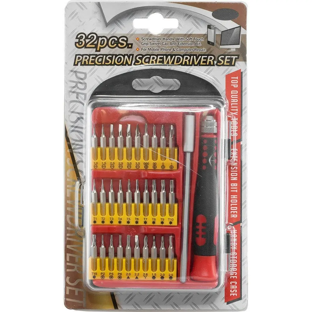 Doss 32pc Precision Screwdriver w/ Bits Set for Electronic Watch Glasses Repair