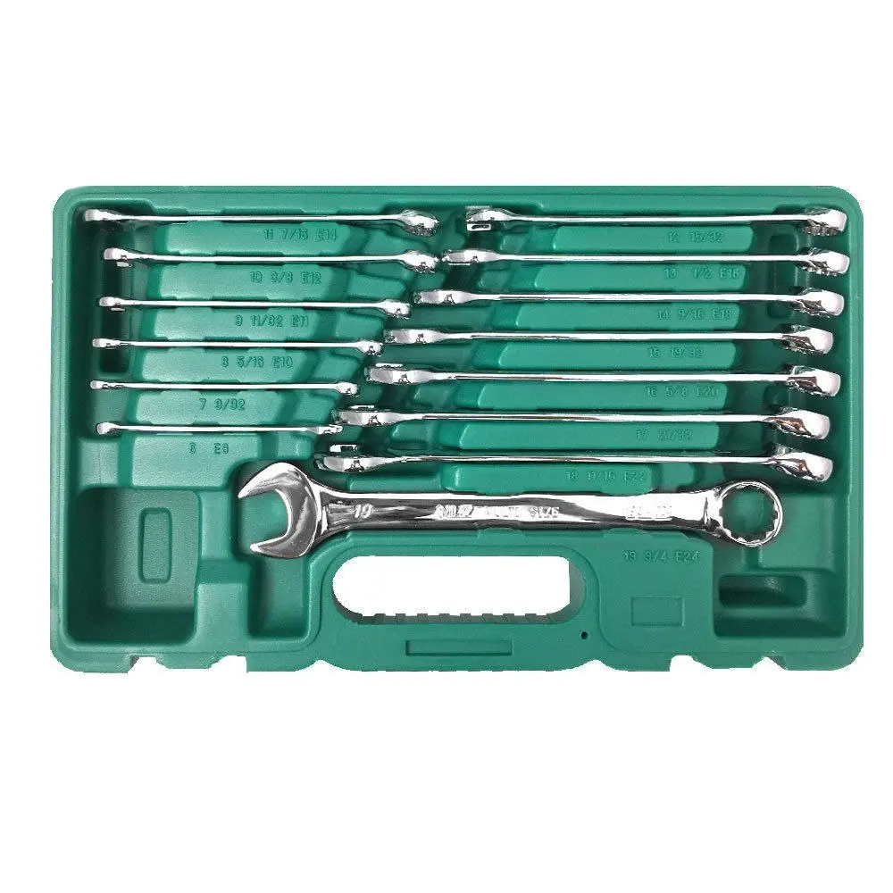 NLZ 14pc Combination Wrench Set Metric 6-19mm Offset Multi Fit Spanner Tools