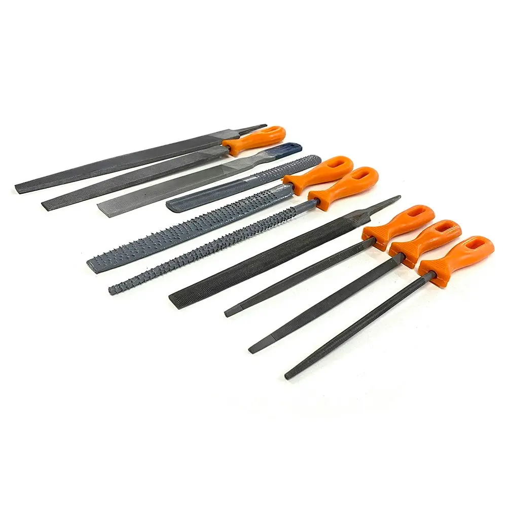 10pc File & Rasp Set Steel Metal Wood Carving Carpentry Tool Set Flat/Half Round