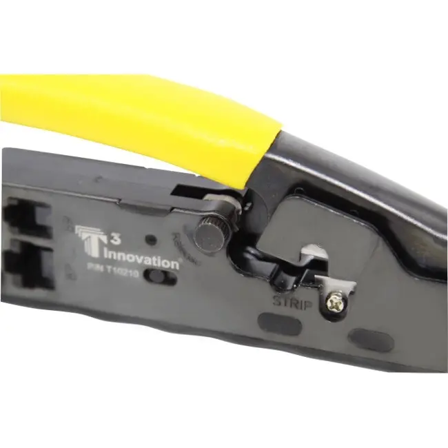 T3 Pro Crimping Plastic Crimper/Cutter/Stripper Tool for RJ-45/RJ-12 Cable Black