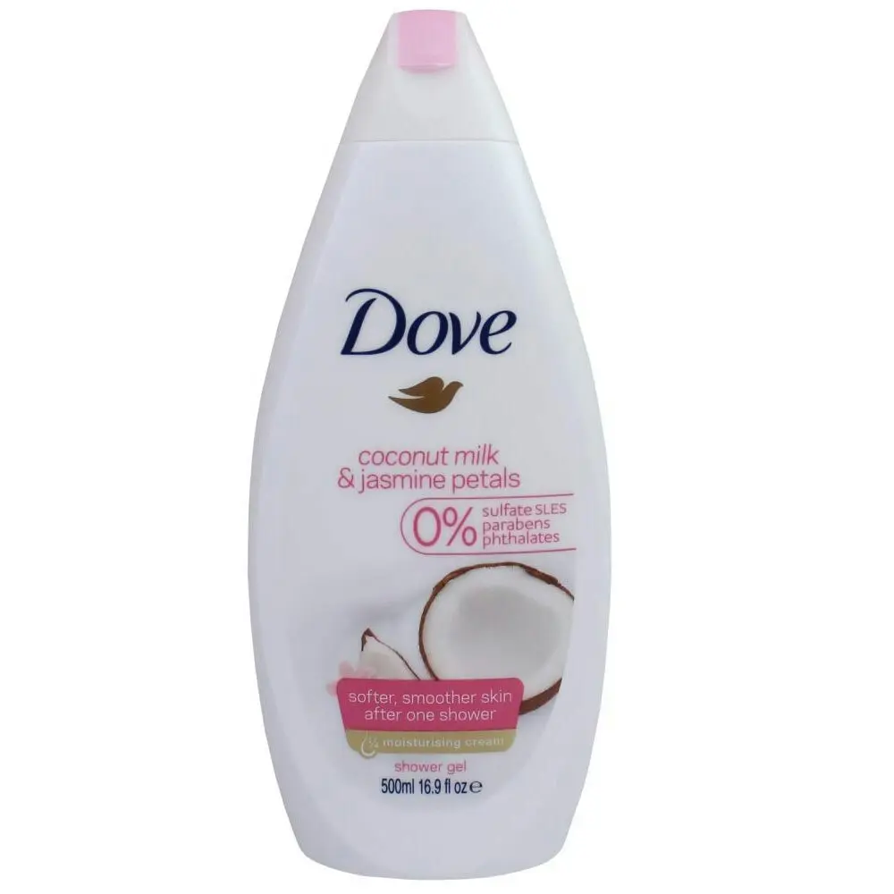 2x Dove Relaxing 500ml Shower Gel Bath Skin/Body Wash Coconut Milk/Jasmine Petal