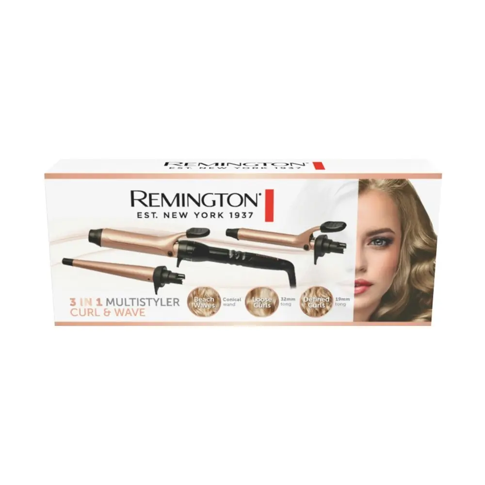 Remington 3 In 1 Multistyler Ceramic Tourmaline Ionic Curler/Waver Hair Wand