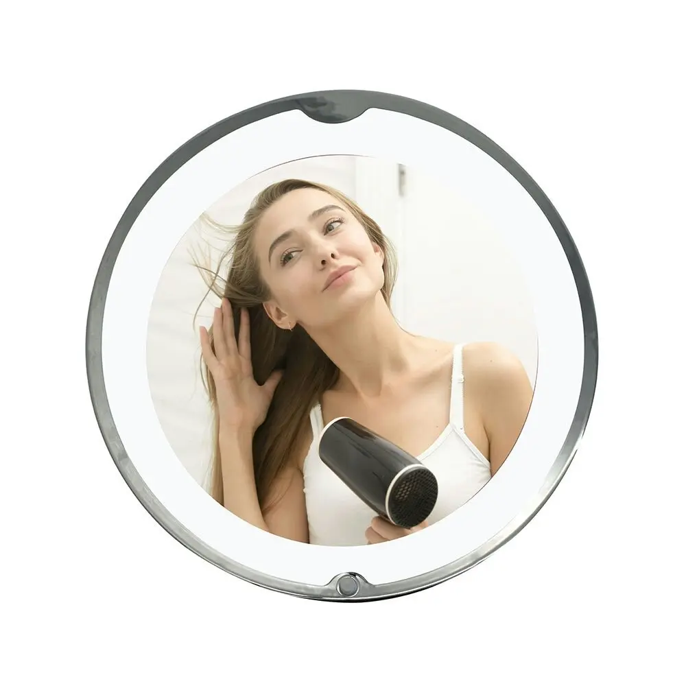 Flexible 20cm LED Makeup Beauty Mirror w/Suction 10x Magnification 360 Rotation