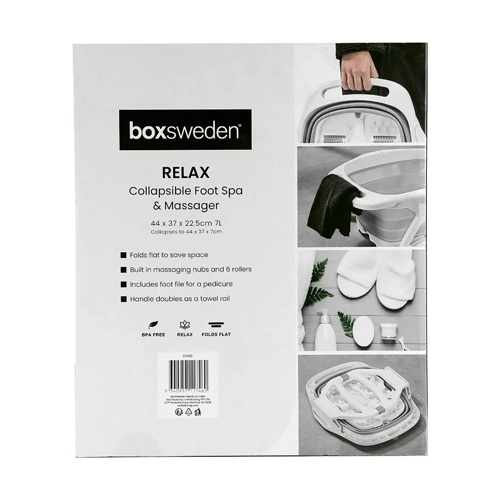 Boxsweden 44cm 7L Foldable/Collapsible Feet/Foot Pedicure Spa Basin Massager