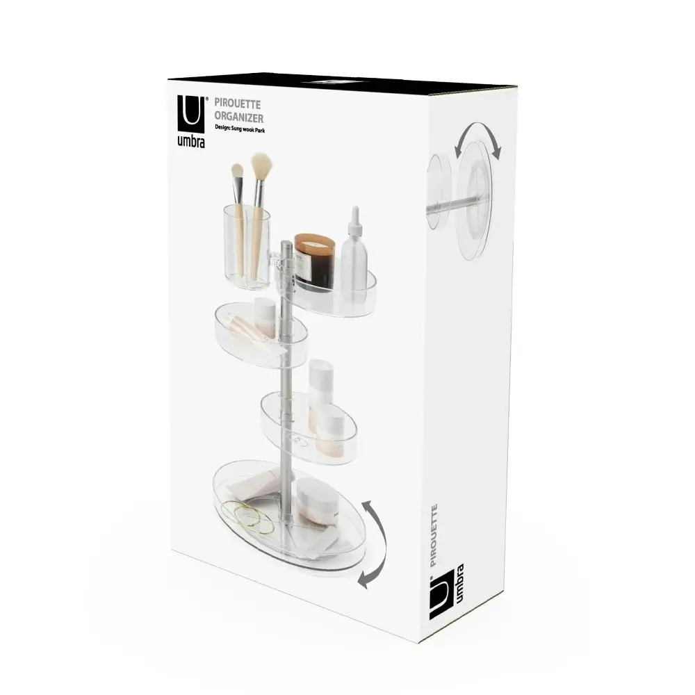 Umbra 35cm Pirouette Bathroom Cosmetic/Makeup Organiser Spin/Rotate Stand CLR