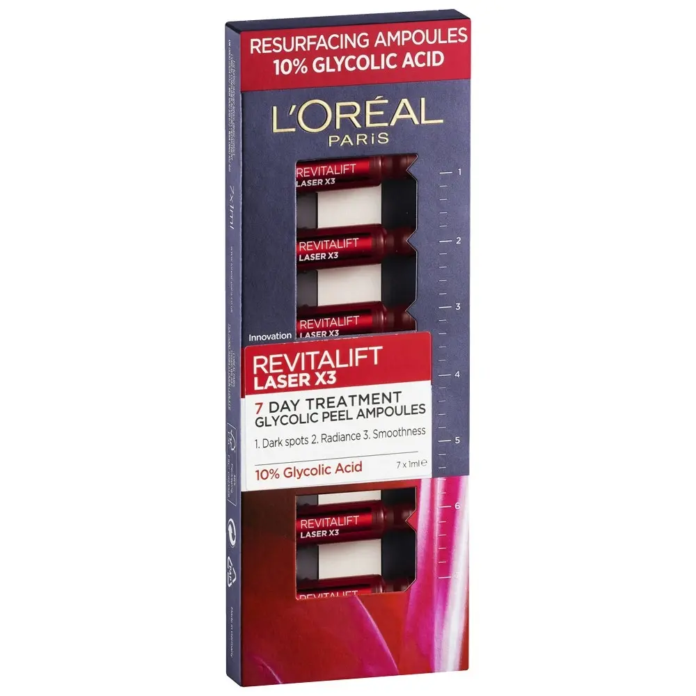 7pc Loreal Paris Revitalift Laser Renew Glycolic Ampoule Skincare/Rejuvination