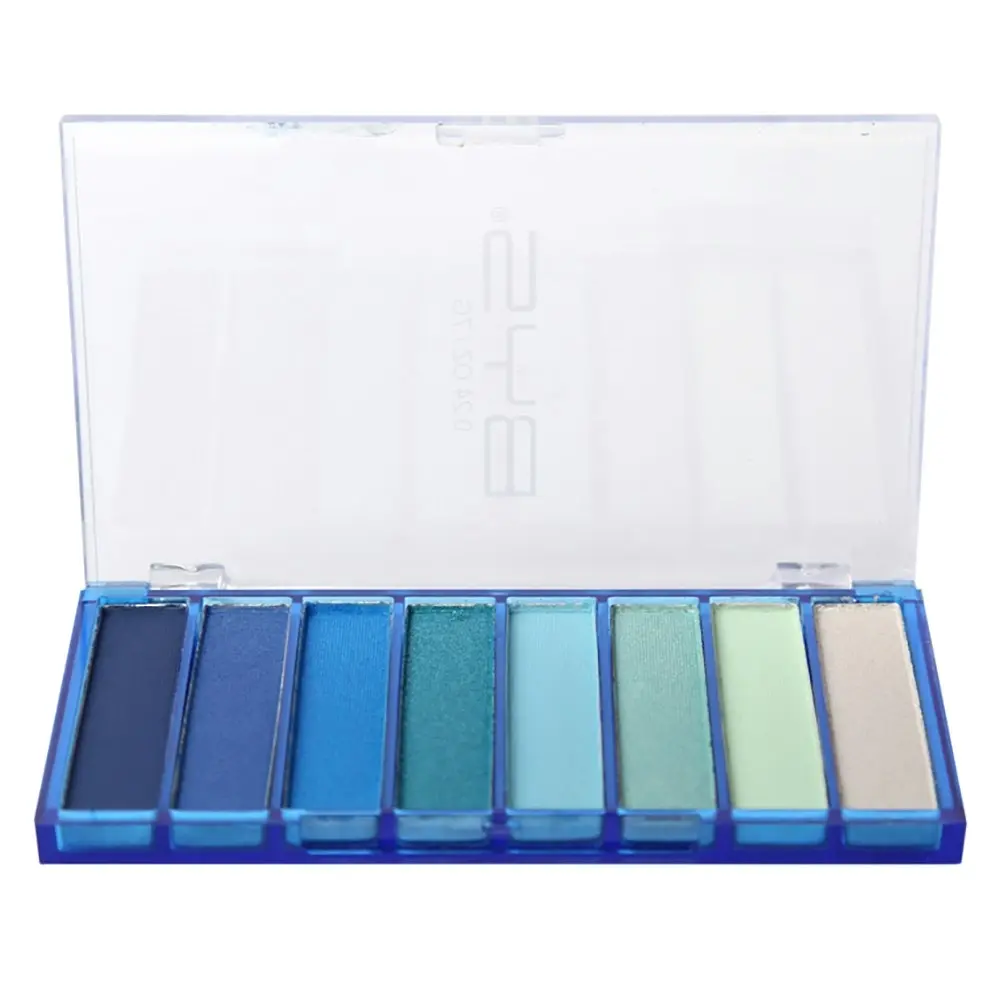 BYS 7g Eyeshadow Palette Makeup Eye Cosmetic Beauty Transparent Blue 8 Shades