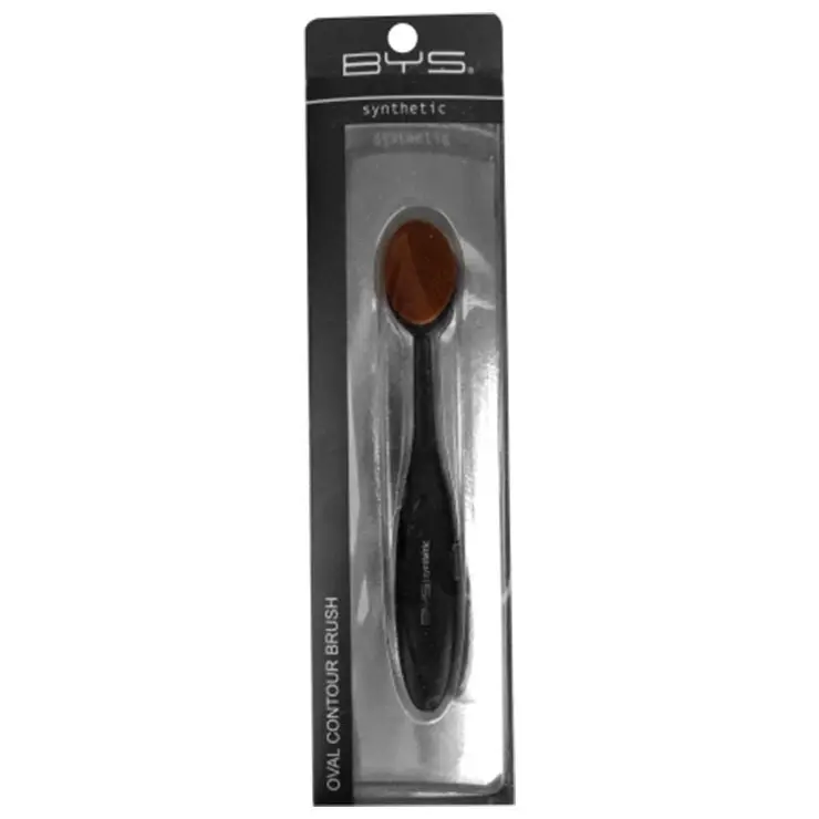 BYS Oval Contour Makeup Beauty Cosmetic Blending Foundation/Powder Brush Black