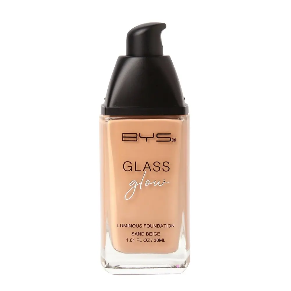 BYS Glass Glow Luminous 30ml Liquid Foundation Face Makeup Cosmetics Sand Beige