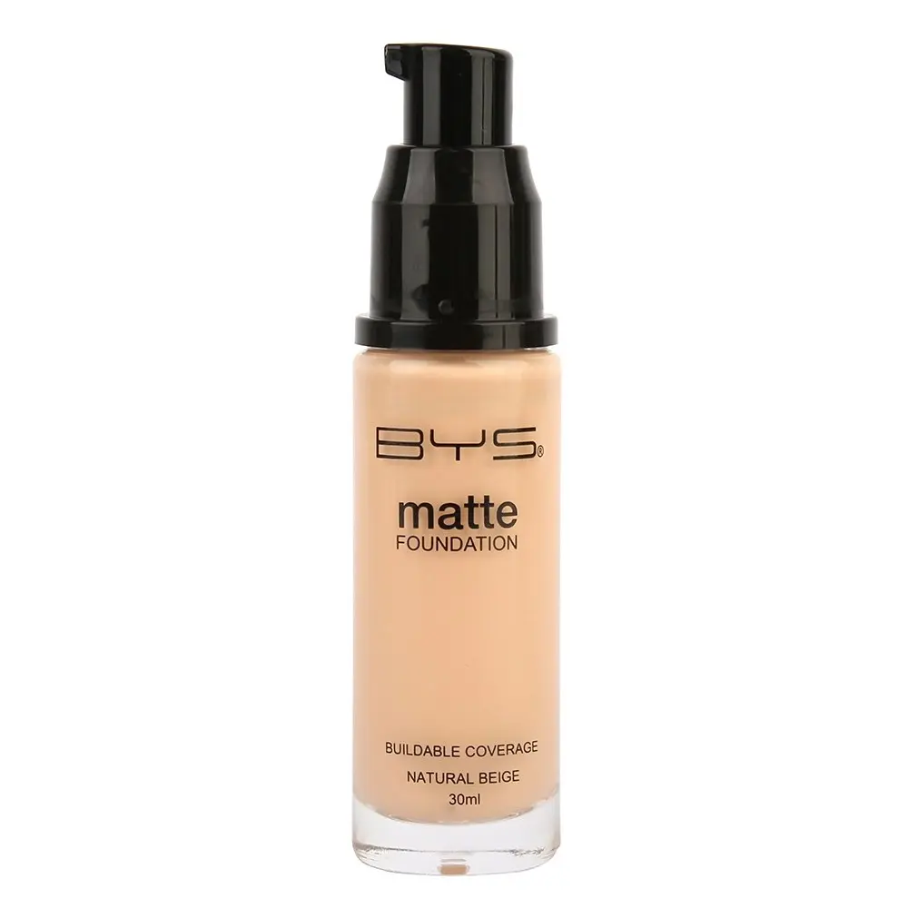 BYS Matte 30ml Liquid Foundation Full Coverage Face Beauty Makeup Natural Beige