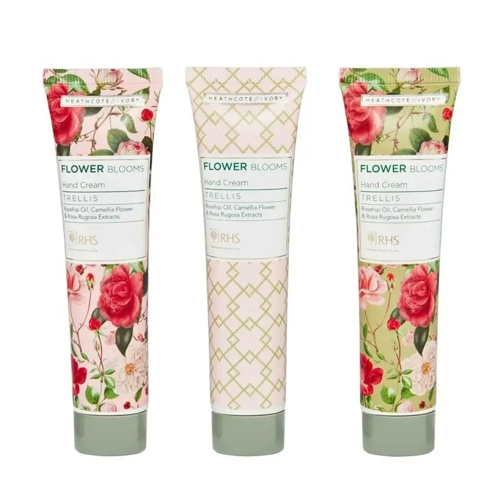 3pc Heathcote & Ivory 30ml Flower Blooms Trellis Hand Creams Pocket/Travel Size