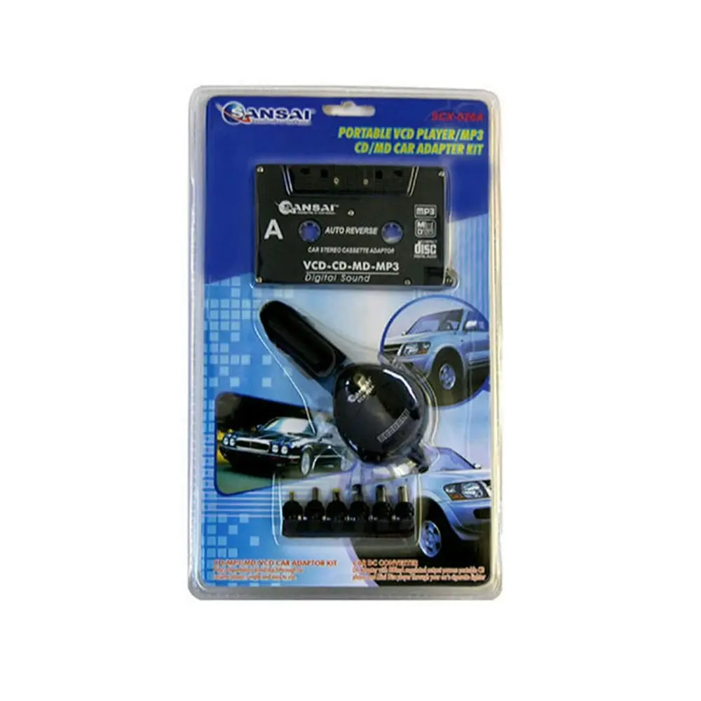 Sansai Portable VCD/CD/MD/MP3 Car Stereo Cassette/Tape Adaptor/Converter Kit