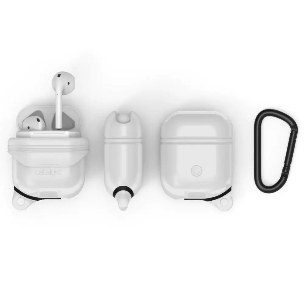 Catalyst Waterproof Case w/ Carabiner For Apple Airpods Protective Cover White