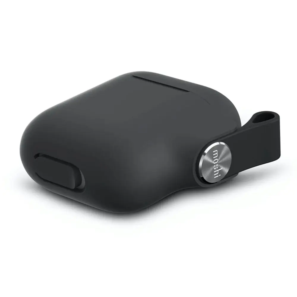 Moshi Pebbo Case w/ Wrist Strap For Apple Airpods Gen 3 Protective Cover Black