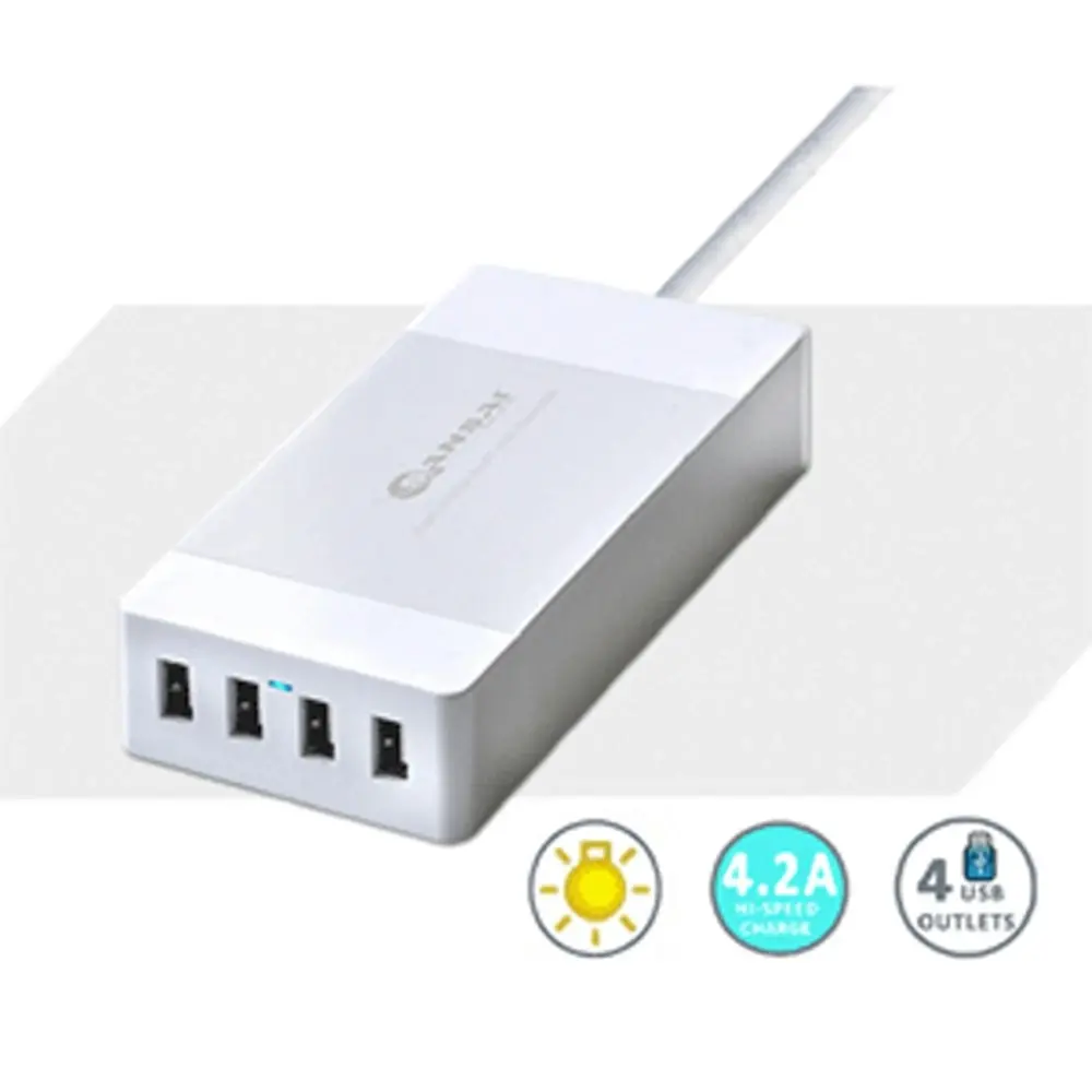 4 Port 4.2A USB Charging Charger Station Hub for iPhone Samsung iPad Tablet GPS