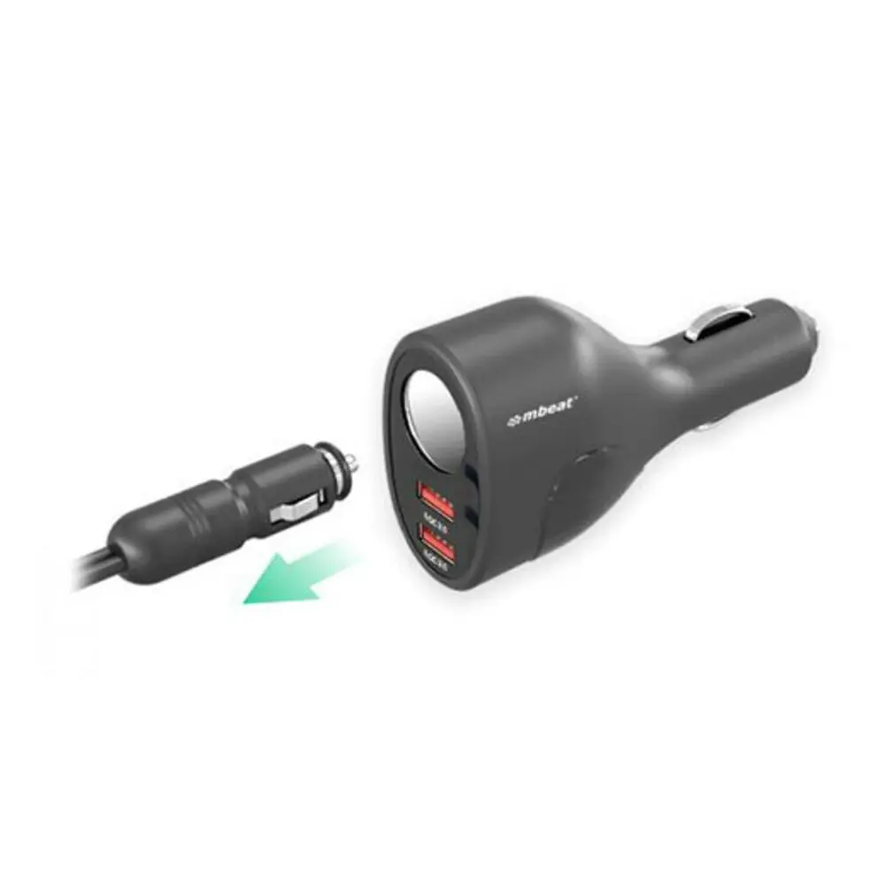 2x mBeat Gorilla Power Dual QC3.0 Car Charger w/Cigar Lighter Socket f/Phone/GPS