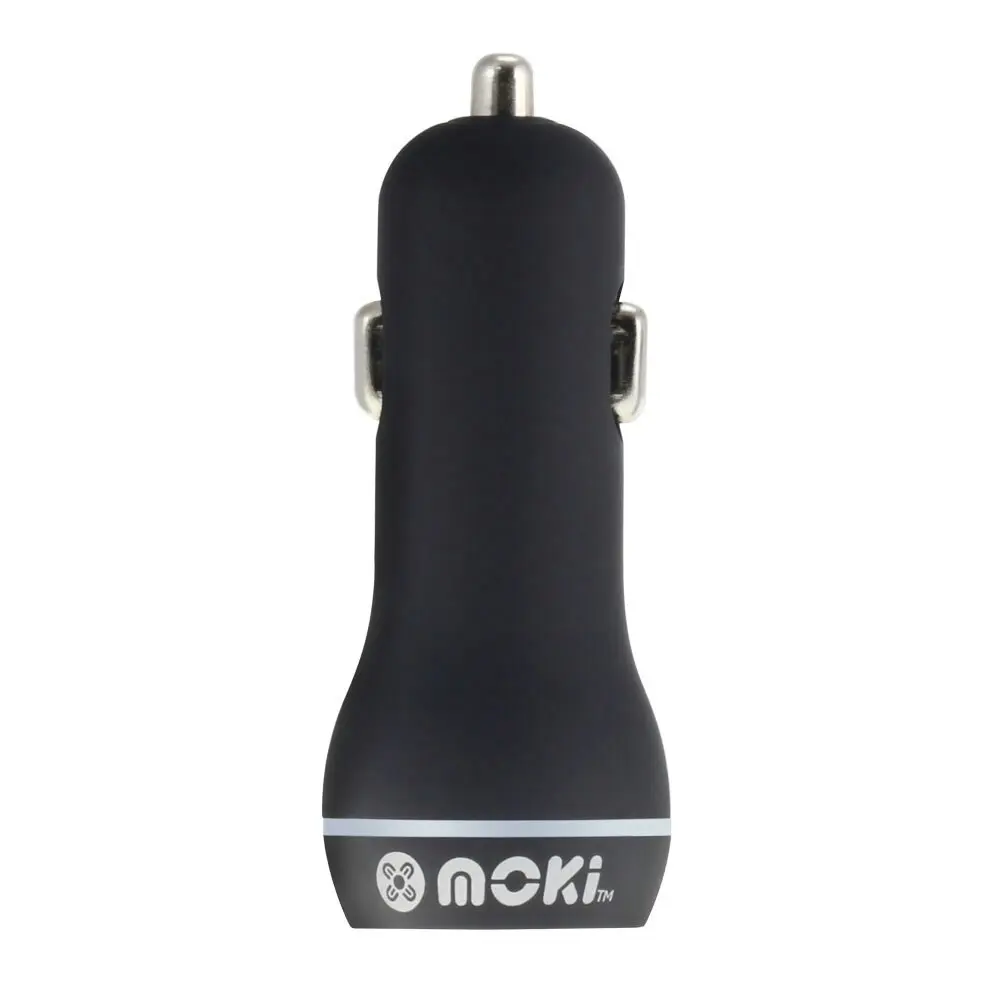 Moki Dual Port USB Car Charger Socket 3.4A for Apple iPhone X XS/Samsung LG BLK