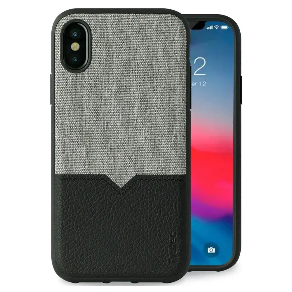 Evutec Northill Drop Proof Fabric/Leather Case For Apple iPhone X/XS w/Mount BLK