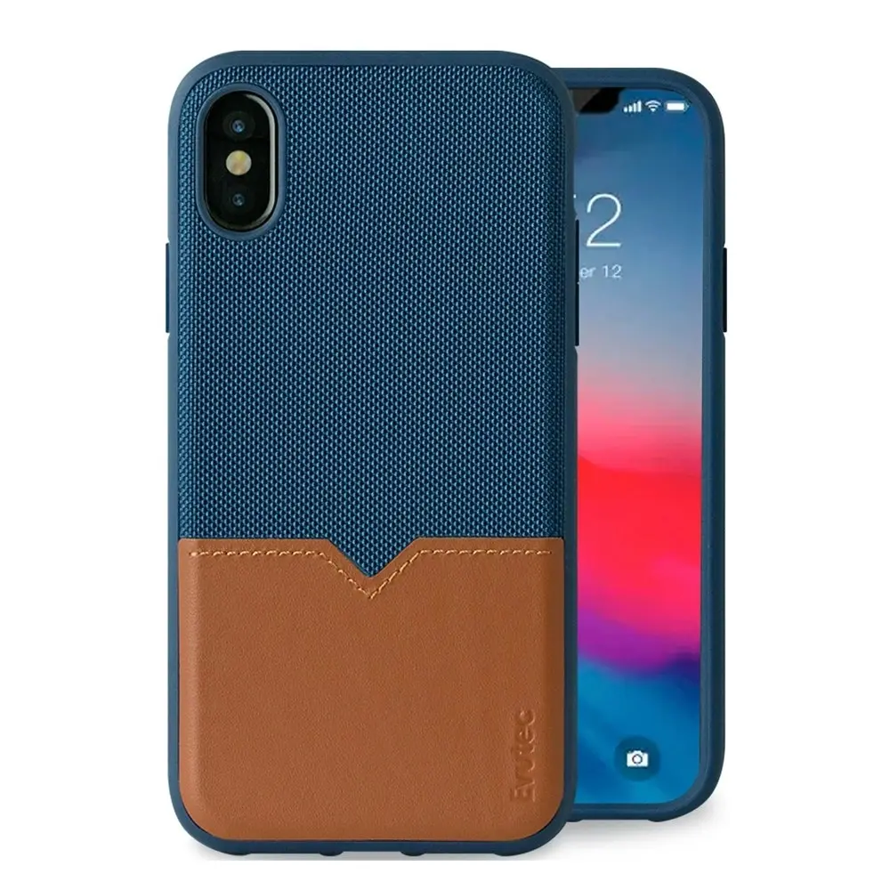 Evutec Northill Drop Proof Fabric/Leather Case f/ Apple iPhone XS MAX w/Mount BL