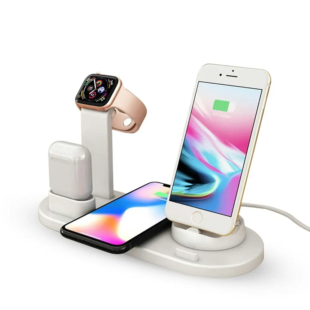 Wireless Charger Station/Micro/USB-C for iPhone/Apple Watch/Airpods/Samsung BLK