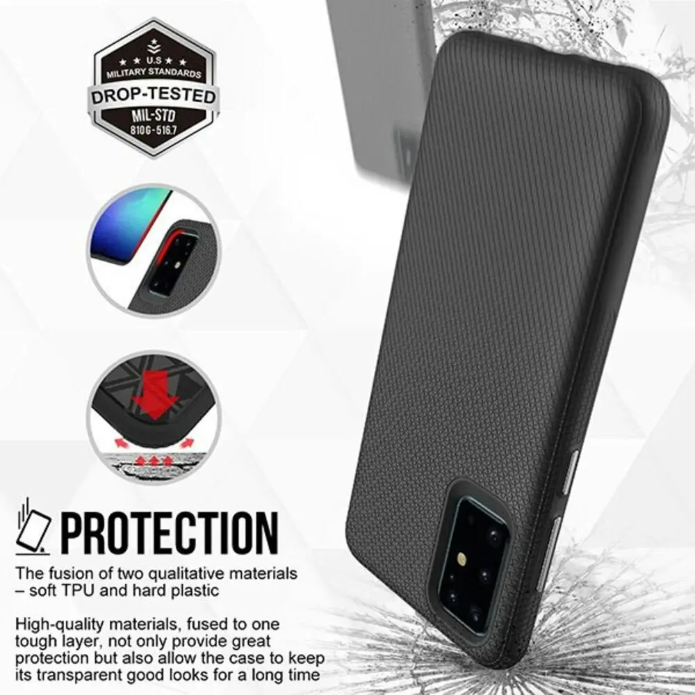 Urban Pyramid Case Hard Shell Cover Protection for Samsung Galaxy S20+ Black