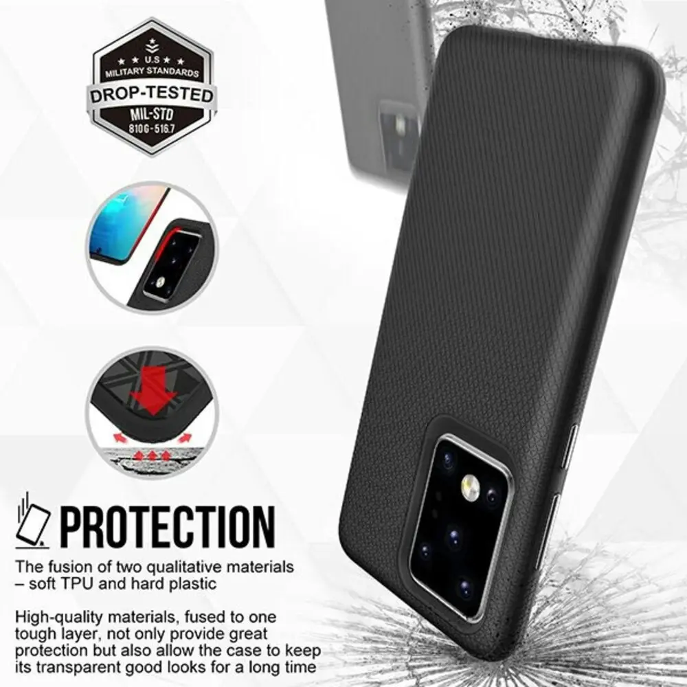 Urban Ultra Pyramid Case Hard Shell Cover Protection for Samsung Galaxy S20 BLK