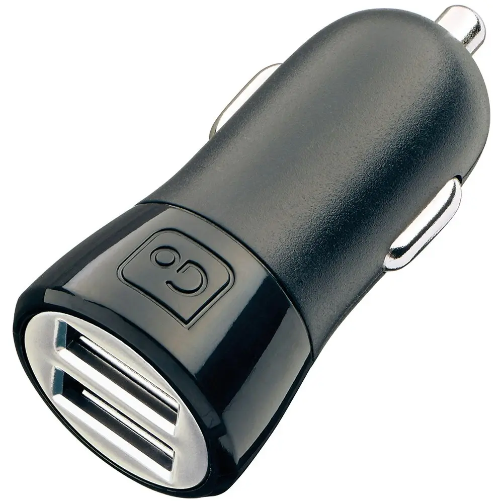 Go Travel Double USB Port Car Charger 4.2A Socket for Phones/Tablets Black