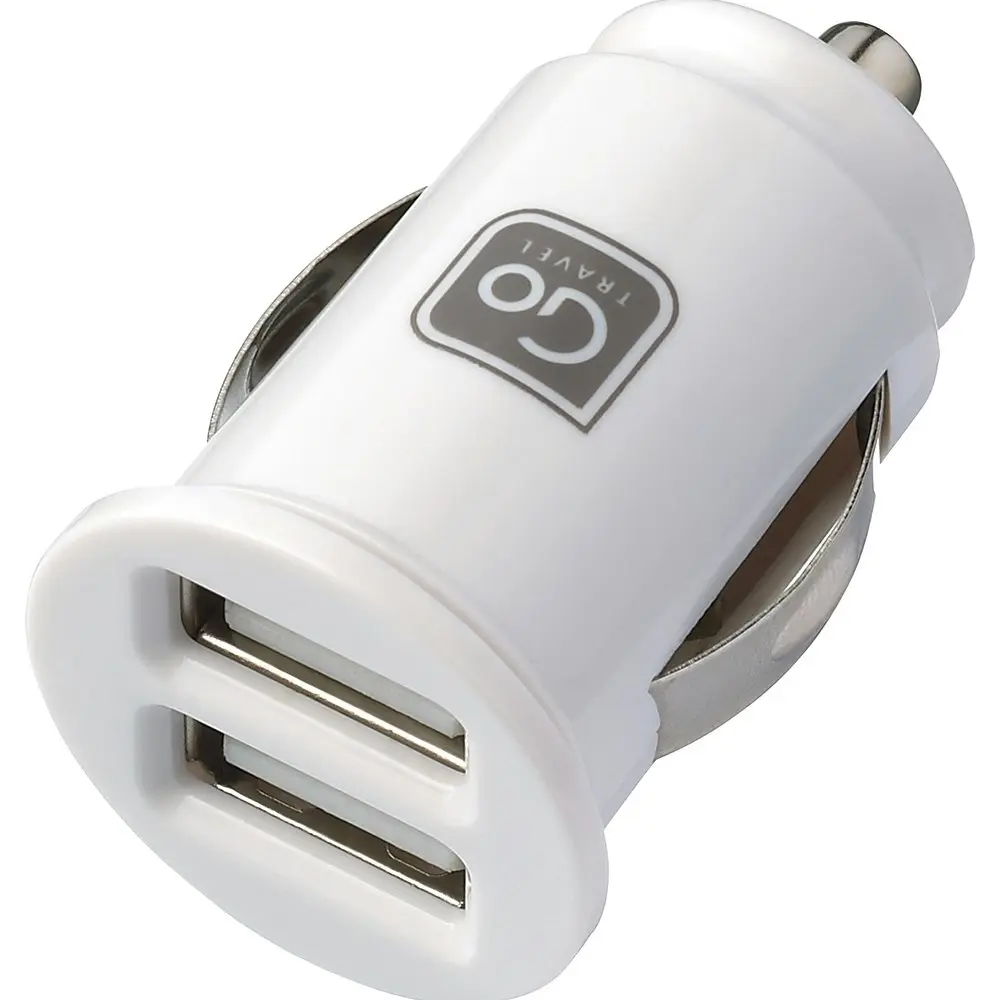 Go Travel Twin USB Port Car Charger 2.1A Socket for Phones/Tablets Black