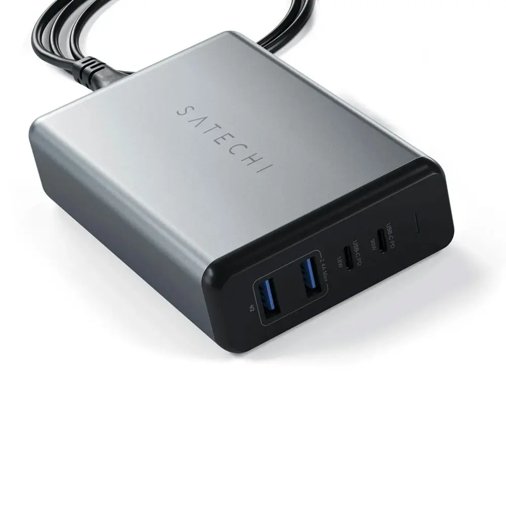 Satechi 108W Pro USB-C/USB-A Charging Port Multi-Port Desktop Charger Space Grey