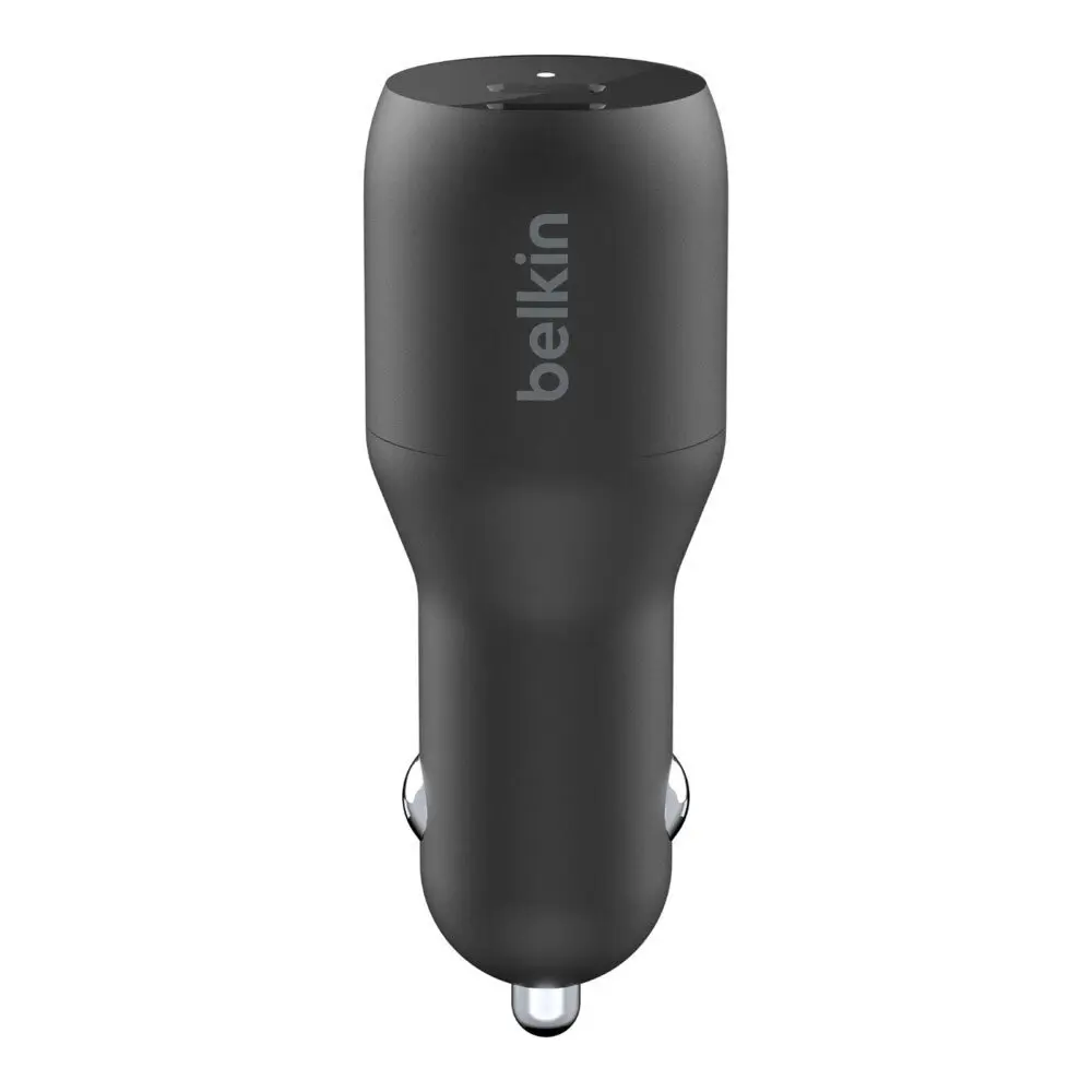 Belkin Dual USB-C 36W Car Charger Adapter for Apple iPhone 11/Samsung S10 Black