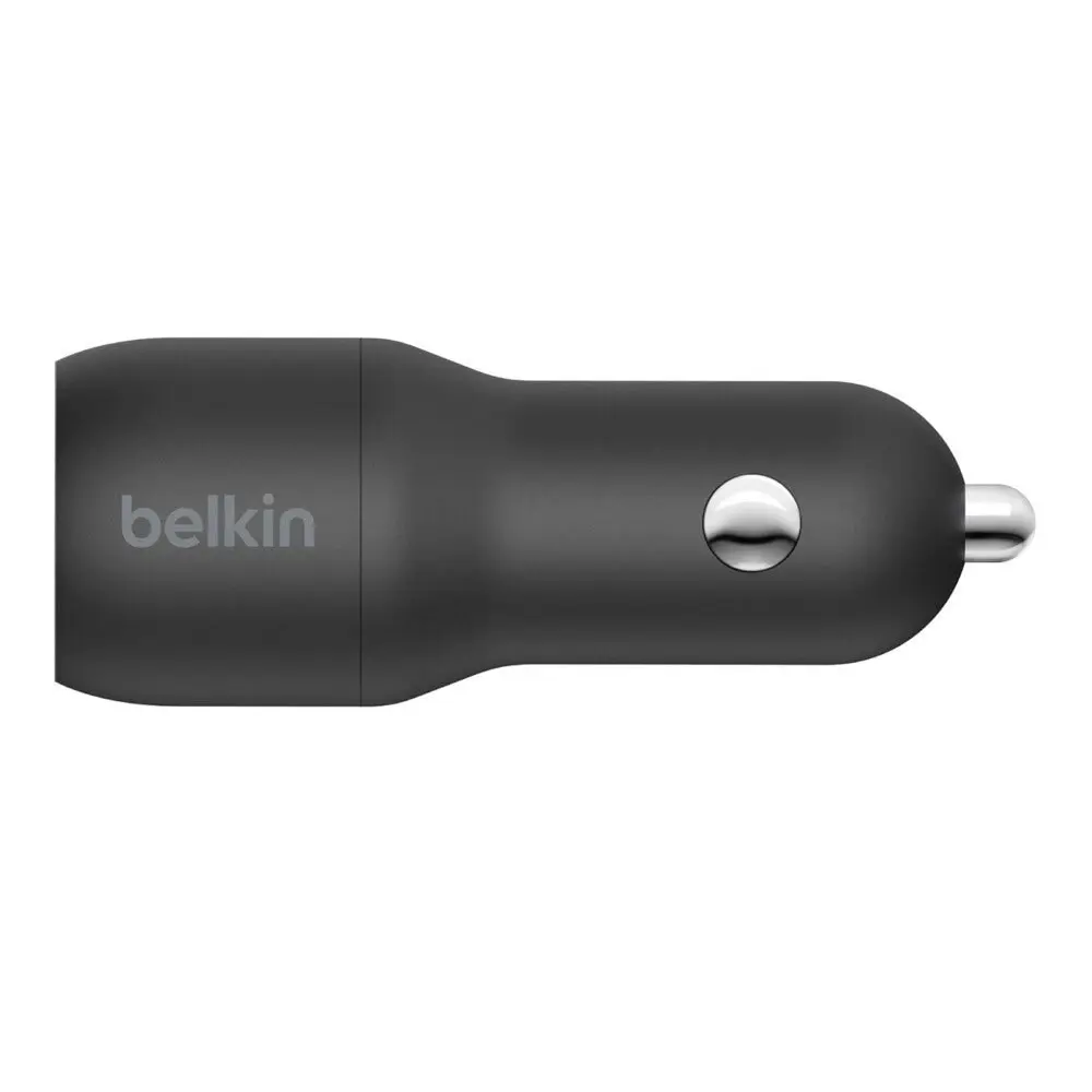 Belkin 2 Port USB-A Car Charger/Lightning MFI-Certified Cable for iPhone/iPad BK