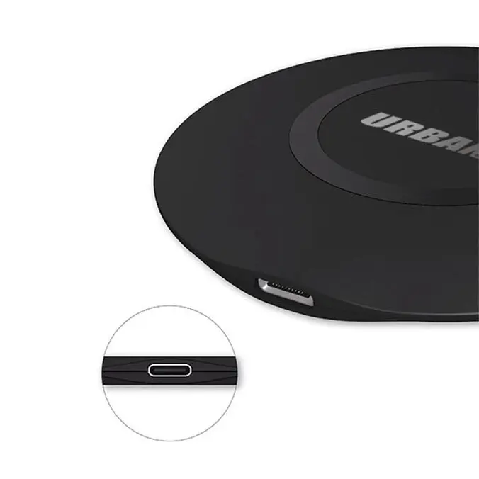 Urban Disc 15W Fast Wireless Charging Qi Charger Pad/Type-C Cable f/ Smartphones