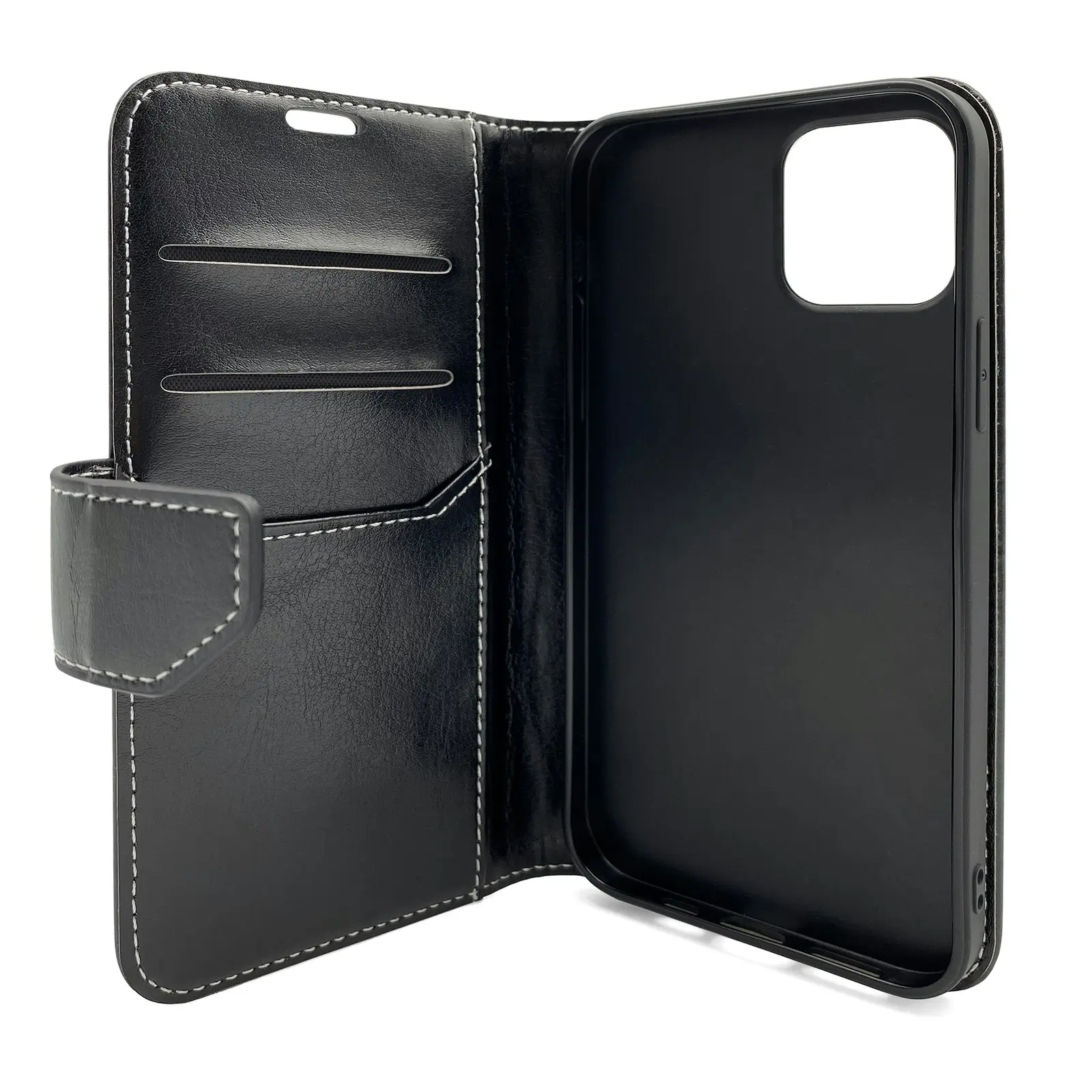 Urban Everyday Wallet Case w/Card Pockets/Magnetic Latch For iPhone 12 Mini BLK