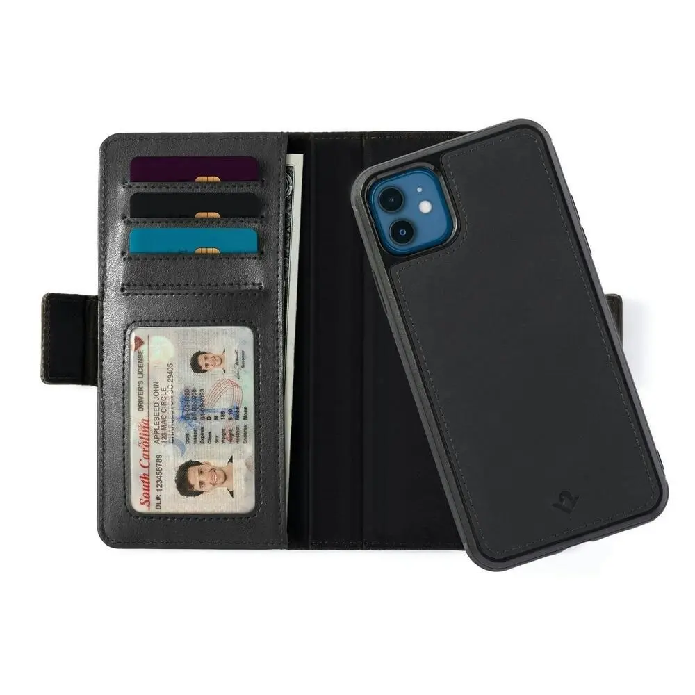 Twelve South BookBook Folio/Wallet Case w/Card Pocket For iPhone 12 Mini Black