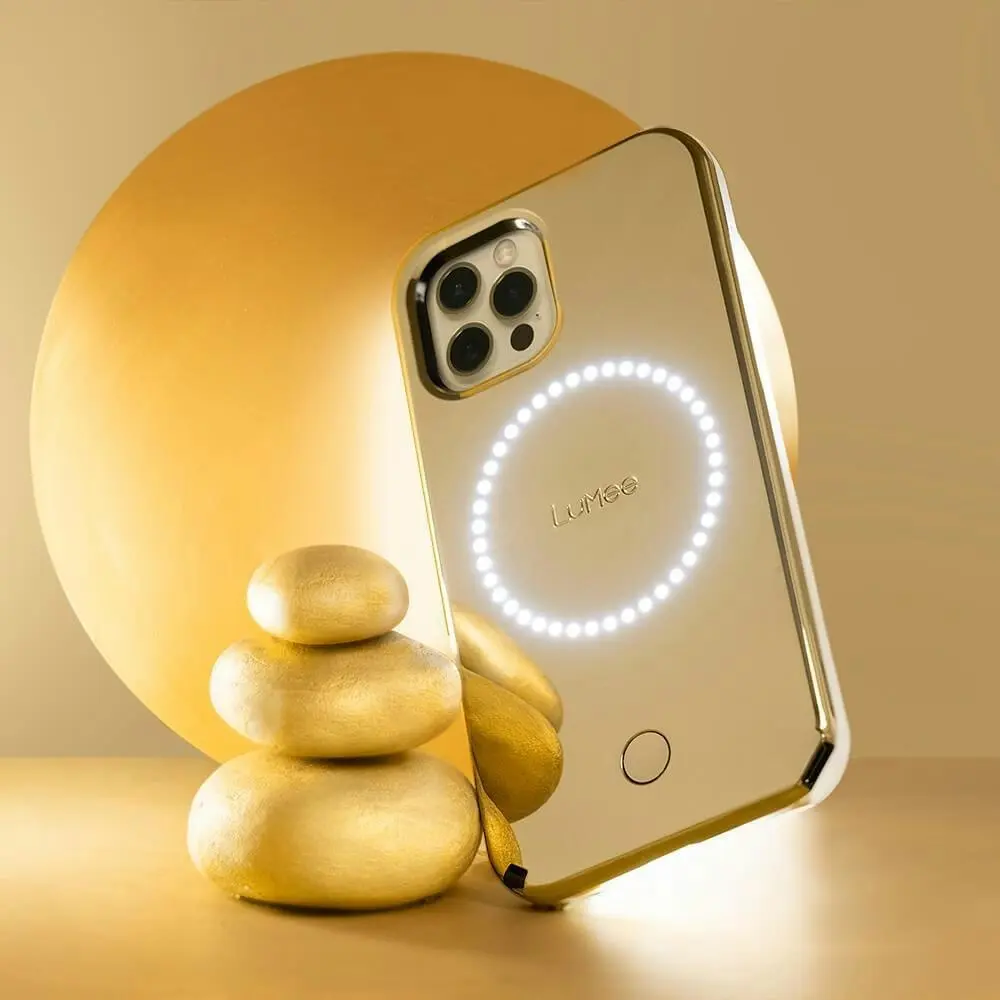 Case-Mate LuMee Halo Case for Apple iPhone 12/12 Pro Gold Mirror w/ Micropel