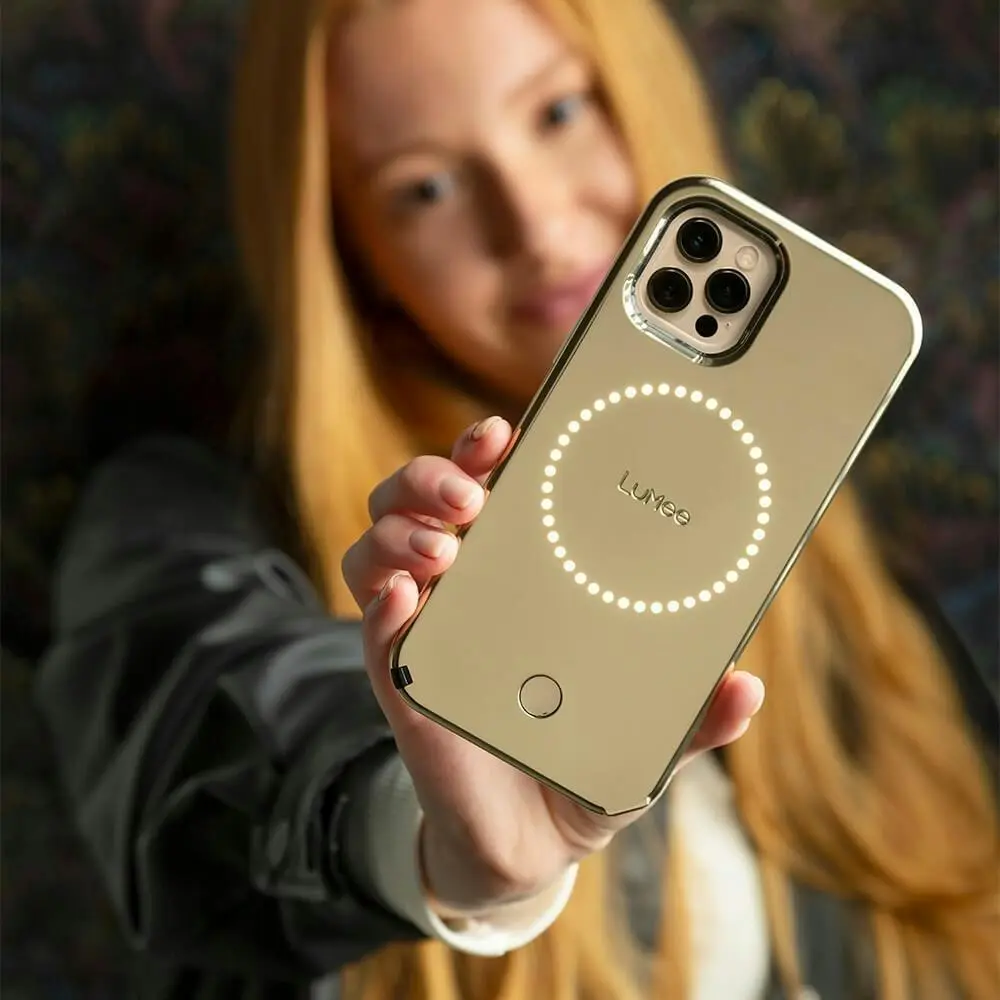 Case-Mate LuMee Halo Case for Apple iPhone 12/12 Pro Gold Mirror w/ Micropel