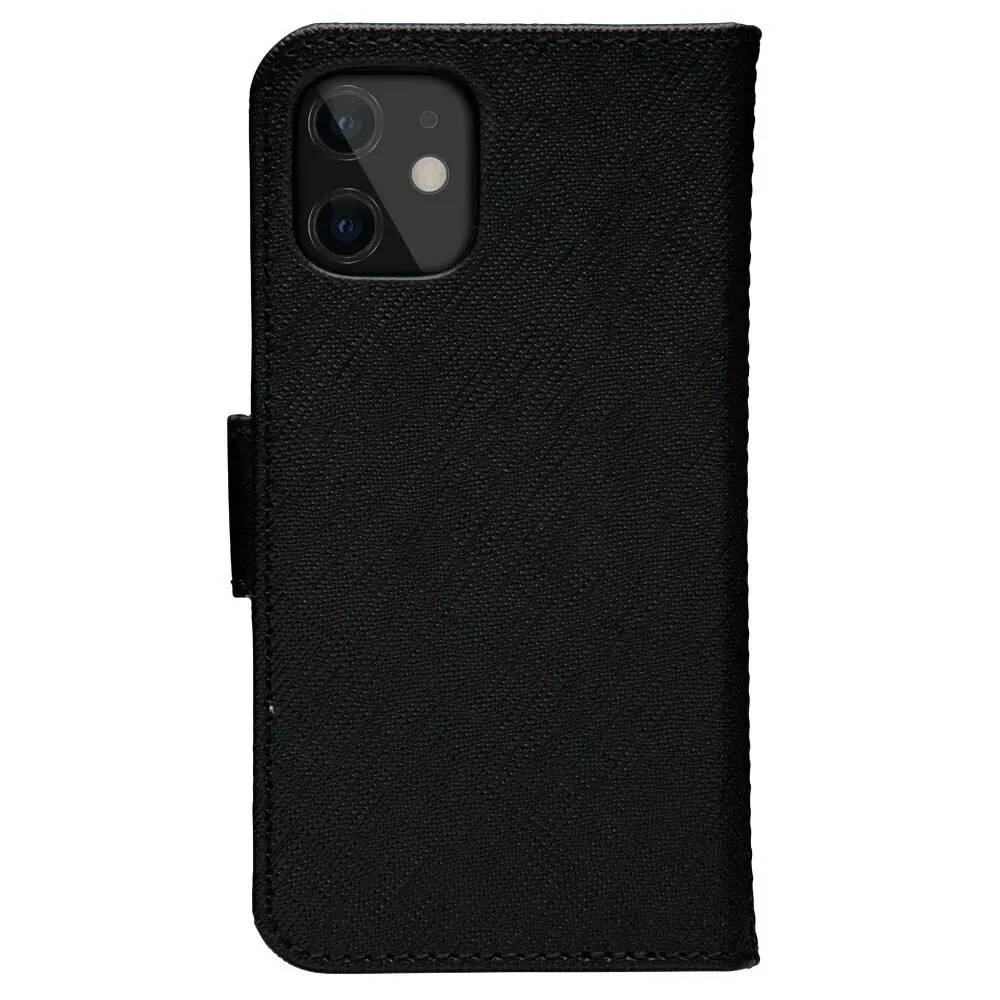 Dbramante New York Leather Magnetic Wallet Case for iPhone 12 Mini Night Black