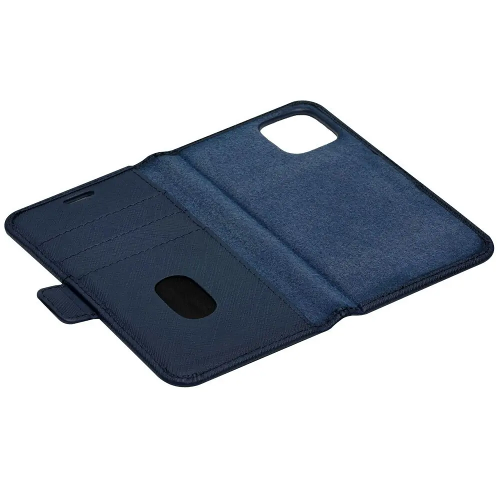 Dbramante New York Leather Magnetic Wallet Case for iPhone 12 Mini Ocean Blue