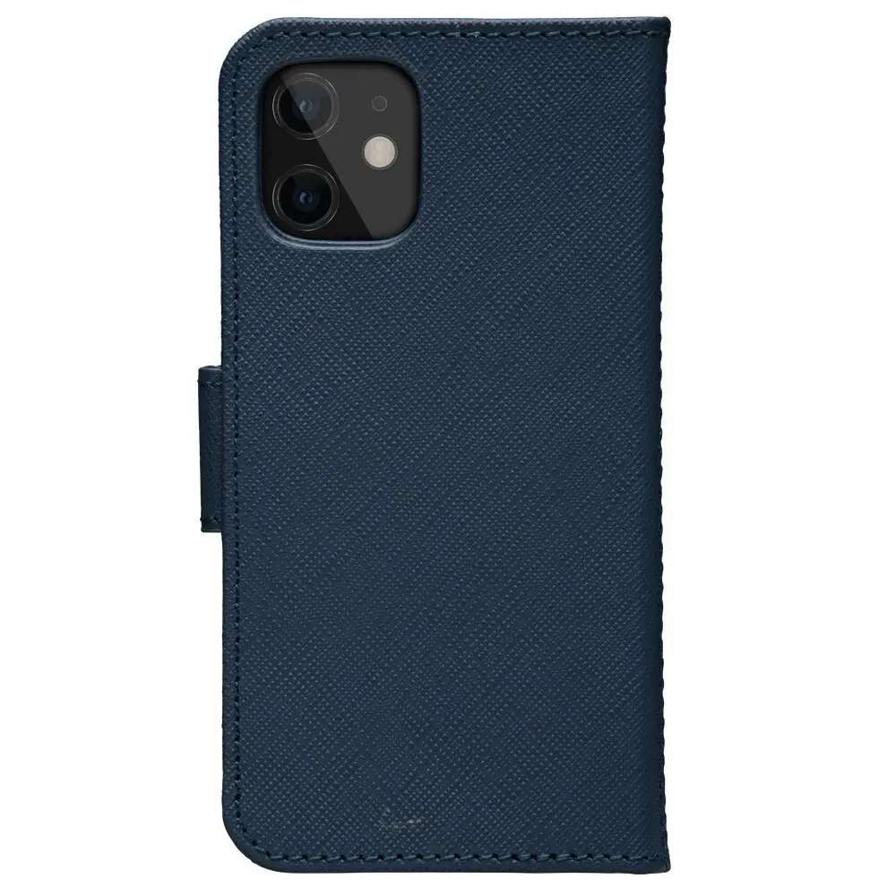 Dbramante New York Leather Magnetic Wallet Case for iPhone 12 Mini Ocean Blue