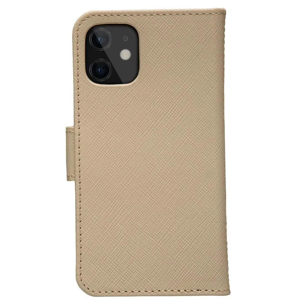 Dbramante New York Leather Magnetic Wallet Case for iPhone 12 Mini Sahara Sand