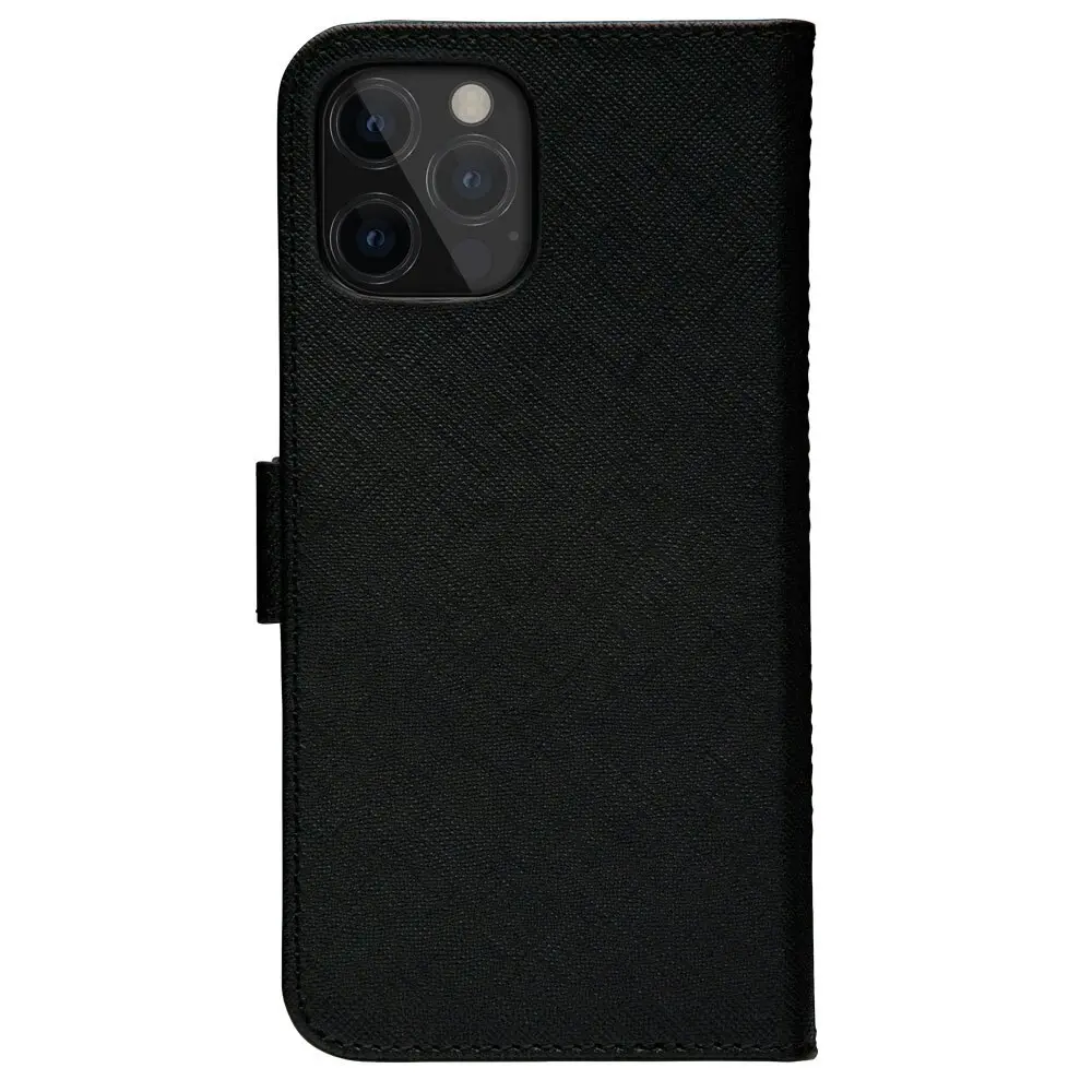 Dbramante New York Leather Wallet Flip Case for iPhone 12 Pro Max Night Black