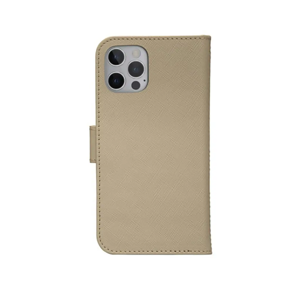 Dbramante New York Leather Wallet Flip Case for iPhone 12/12 Pro Sahara Sand