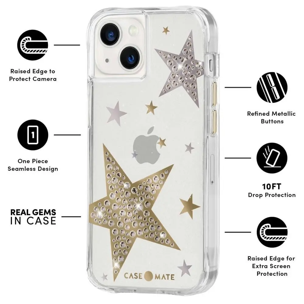 Case-Mate Antimicrobial Case Protection Cover f/ Apple iPhone 13 Sheer Superstar